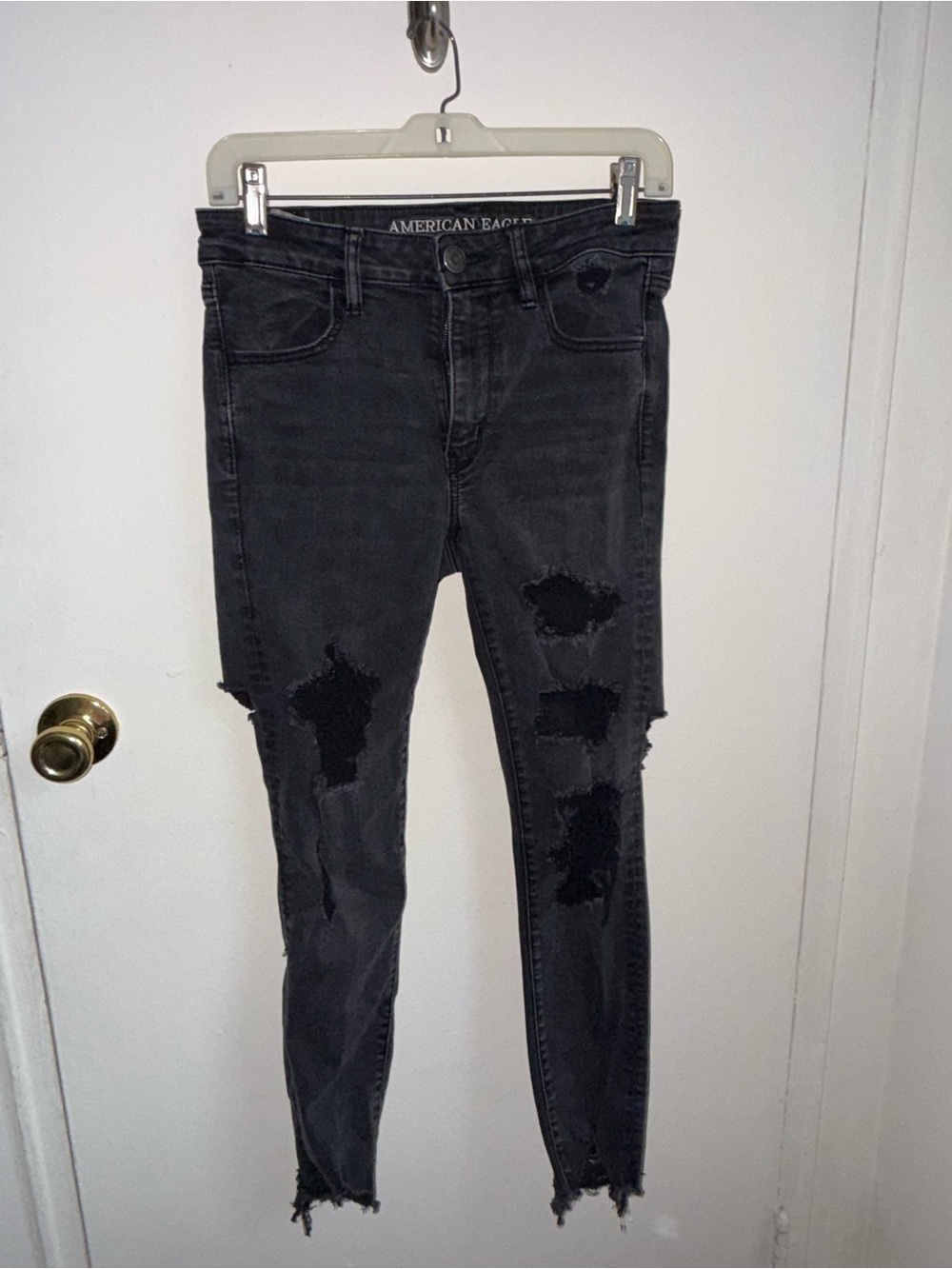 American Eagle Outfitters Black Ripped Skinny Jeans